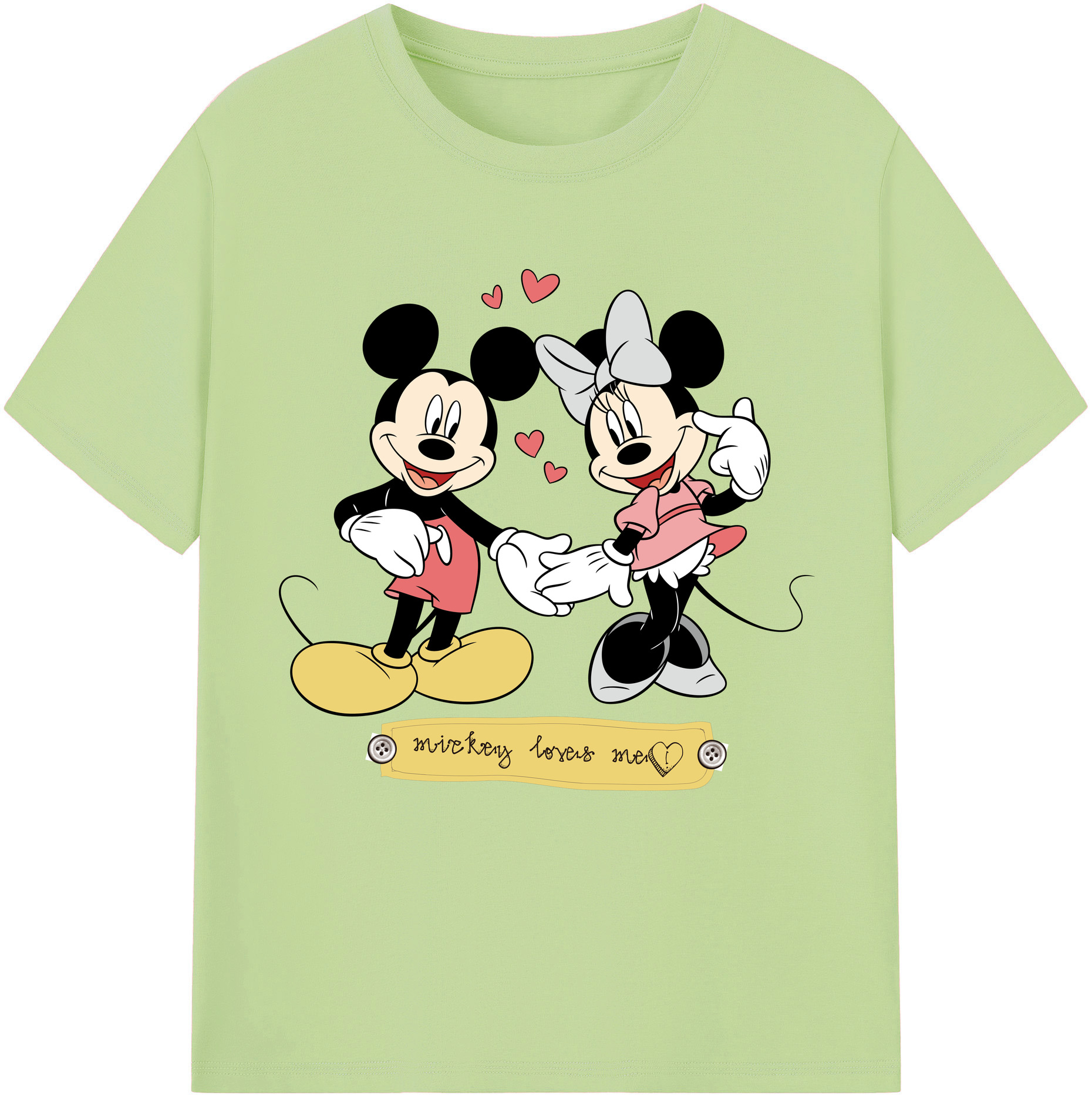 （画像用） ミッキーマウス Mickey Mouse 綿100％半袖Tシャツ（フロントプリント）